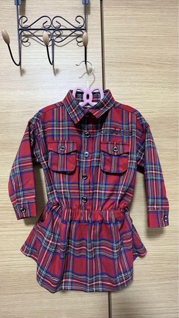 X-girl 赤シャツワンピ　ベビー　90 8,000円