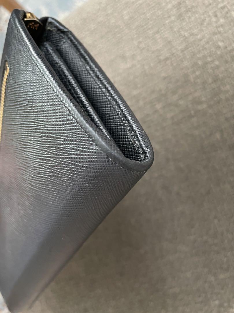PRADA プラダ　長財布　サフィアーノ　黒　リボン　箱付き