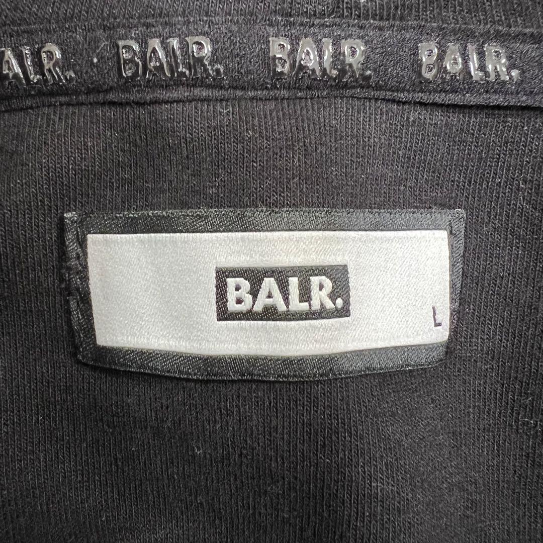 『BALR.』　パーカー　メタルロゴ　サイドジップ　大人気　ブラック　【L】