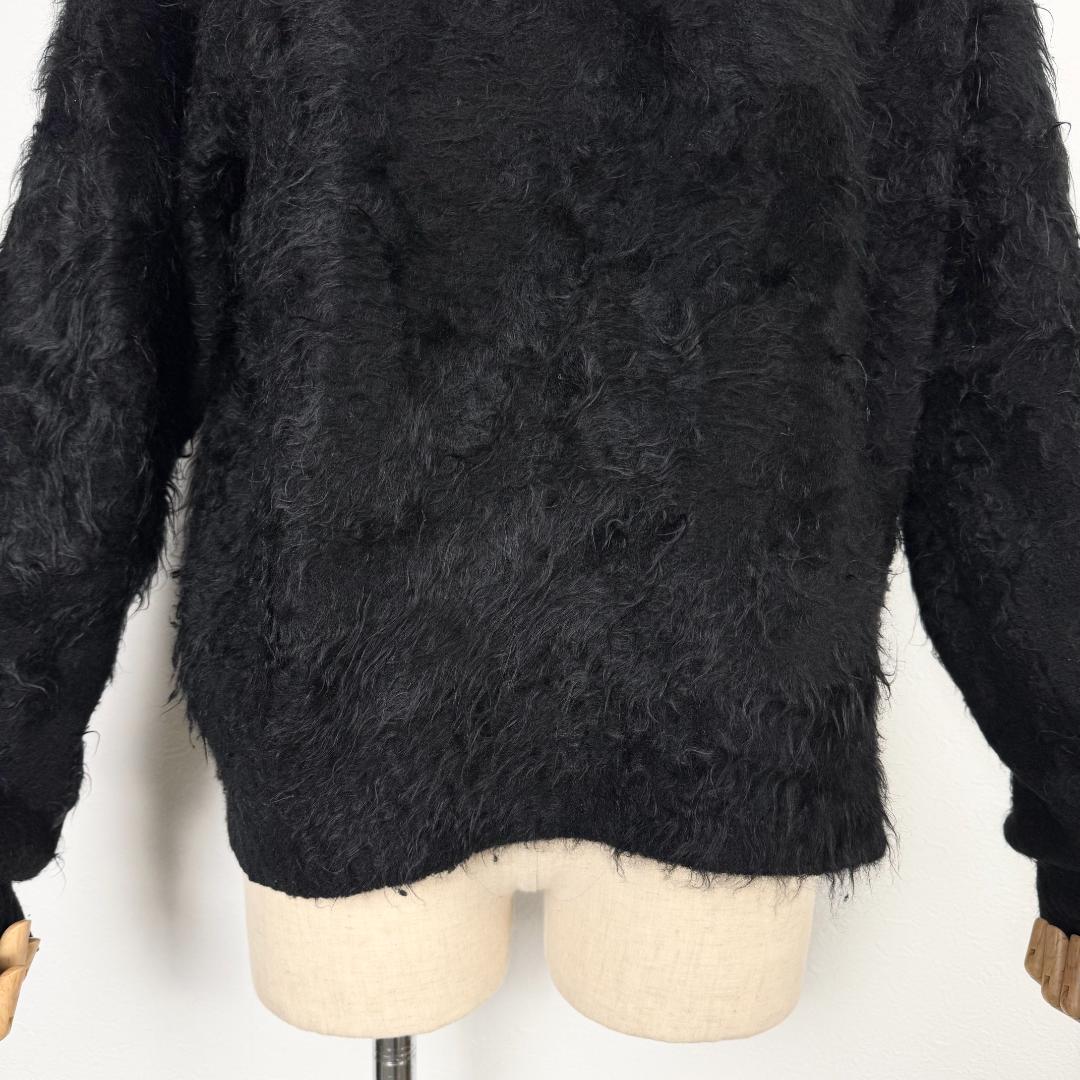 ブラミンク ファーカシミヤ100 ニットブラック 7G クルーネック ブラミンク ファーカシミヤ100 ニットブラック 7G クルーネック