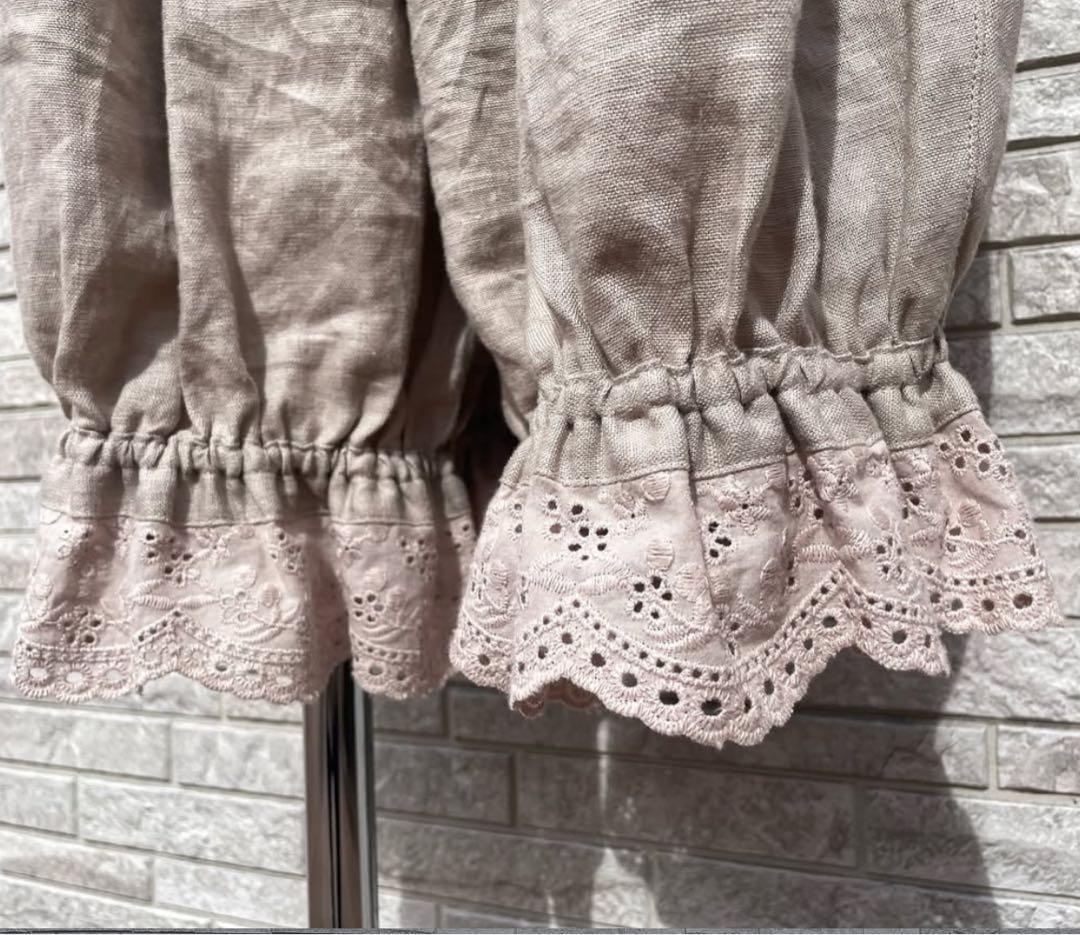 ルミネ立川店限定商品 リネンしずくギャザーパンツベージュ ルミネ立川店限定商品 リネンしずくギャザーパンツベージュ