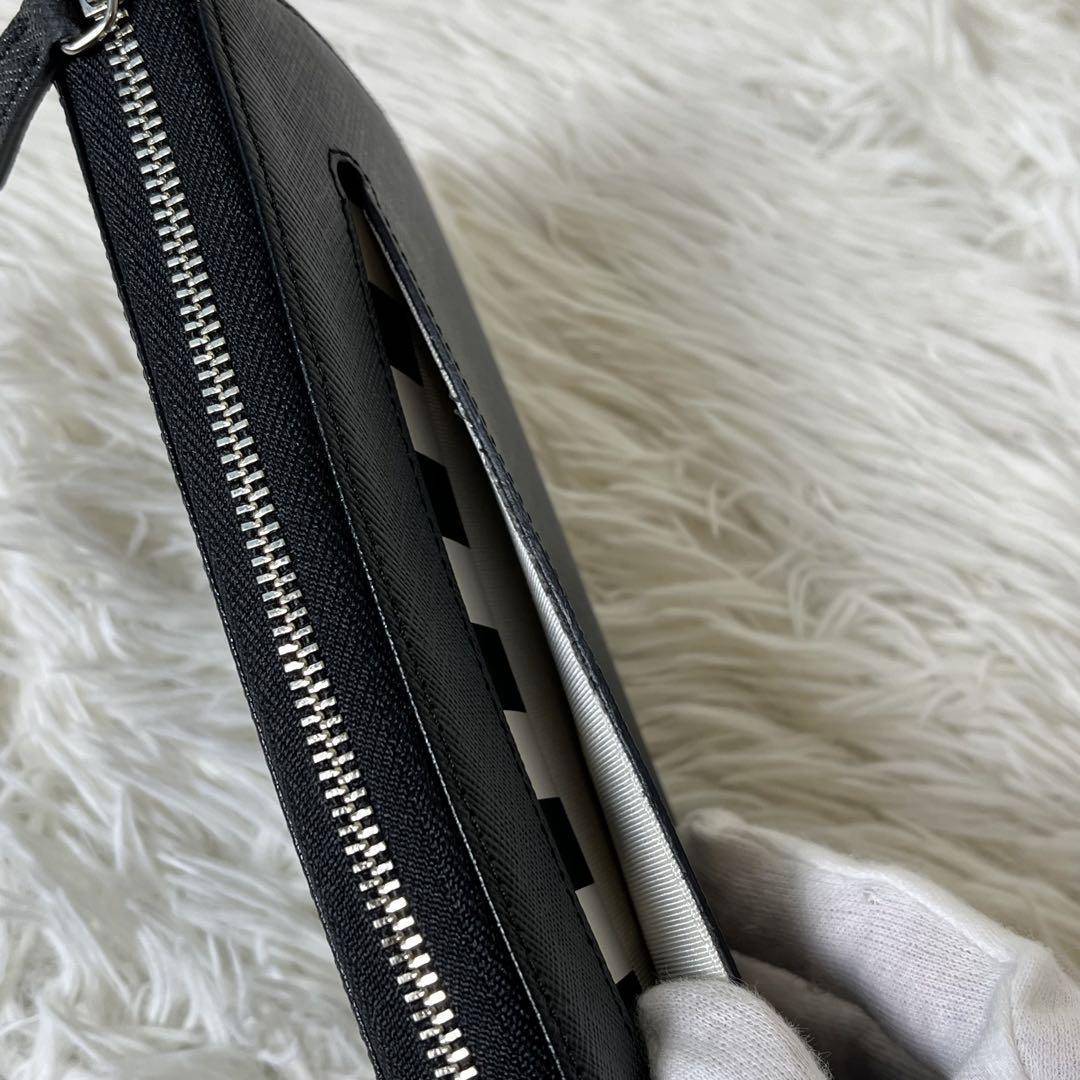 美品　agnes b. 長財布　ラウンドファスナー　レザー　ブラック