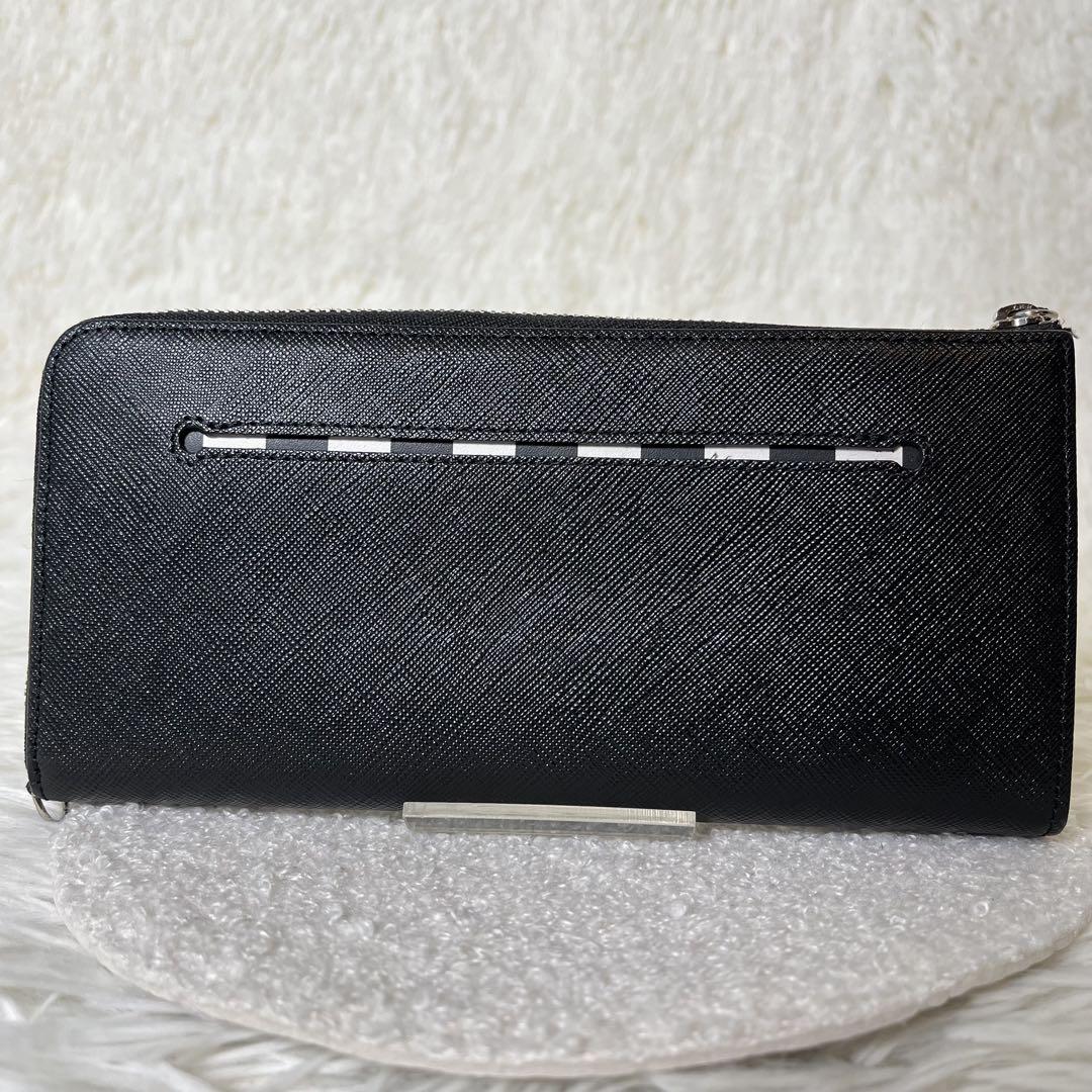 美品　agnes b. 長財布　ラウンドファスナー　レザー　ブラック