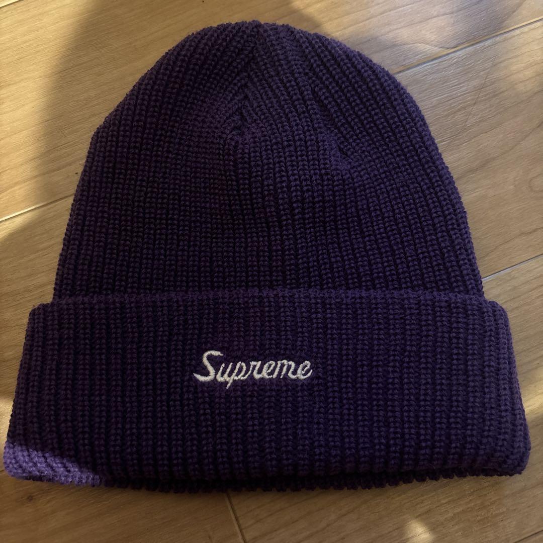 Supreme ニット帽 紫 Supreme 紫 ニット帽 - メルカリ