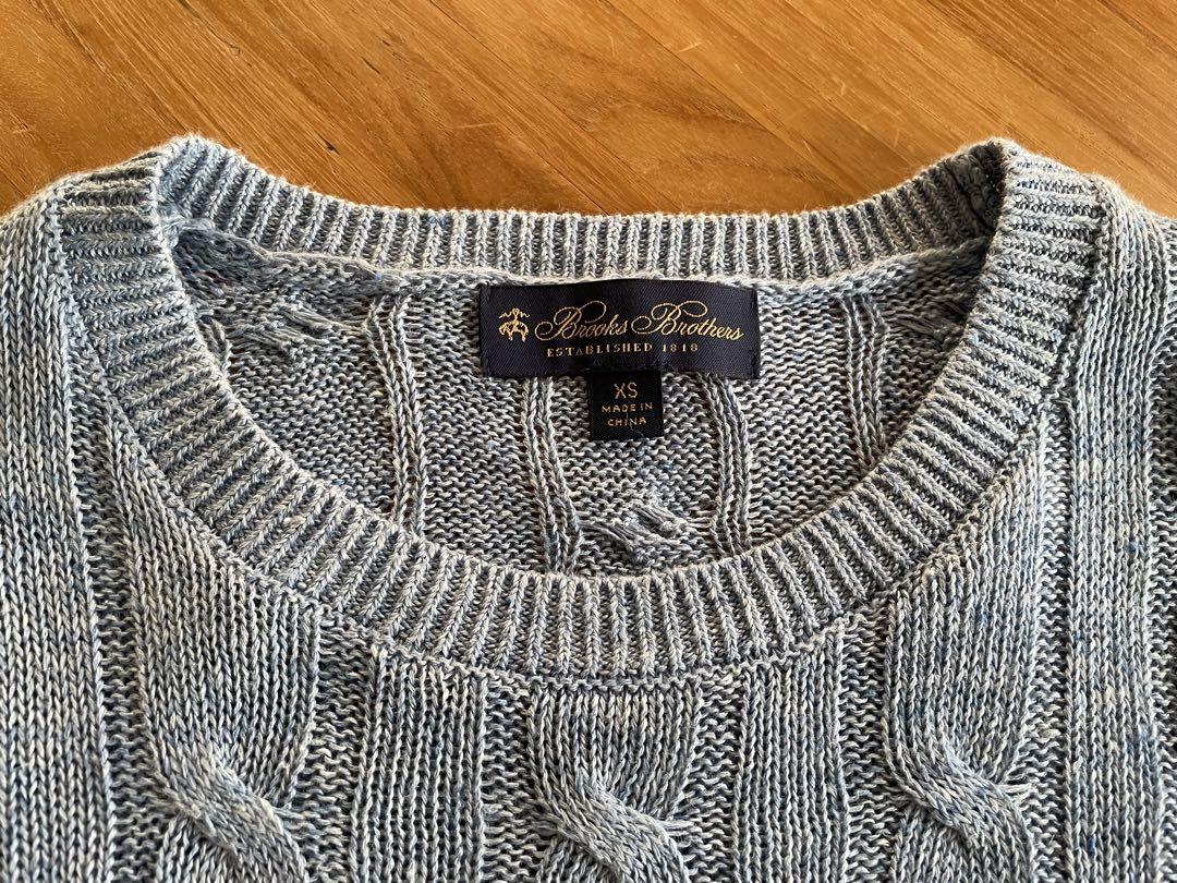 Brooks Brothers リネン ケーブル クルーネック セーター XS