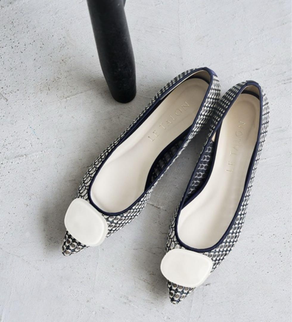 美品【LE TALON 】フラットシューズ ポインテッド レディース 24.0