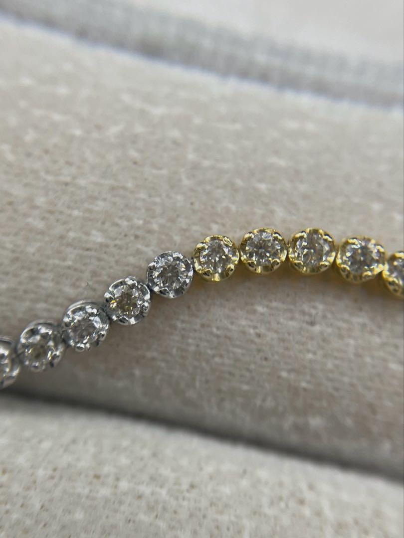 最終交渉可JC186★高級 ダイヤモンド1ct スリーカラー テニスブレスレット