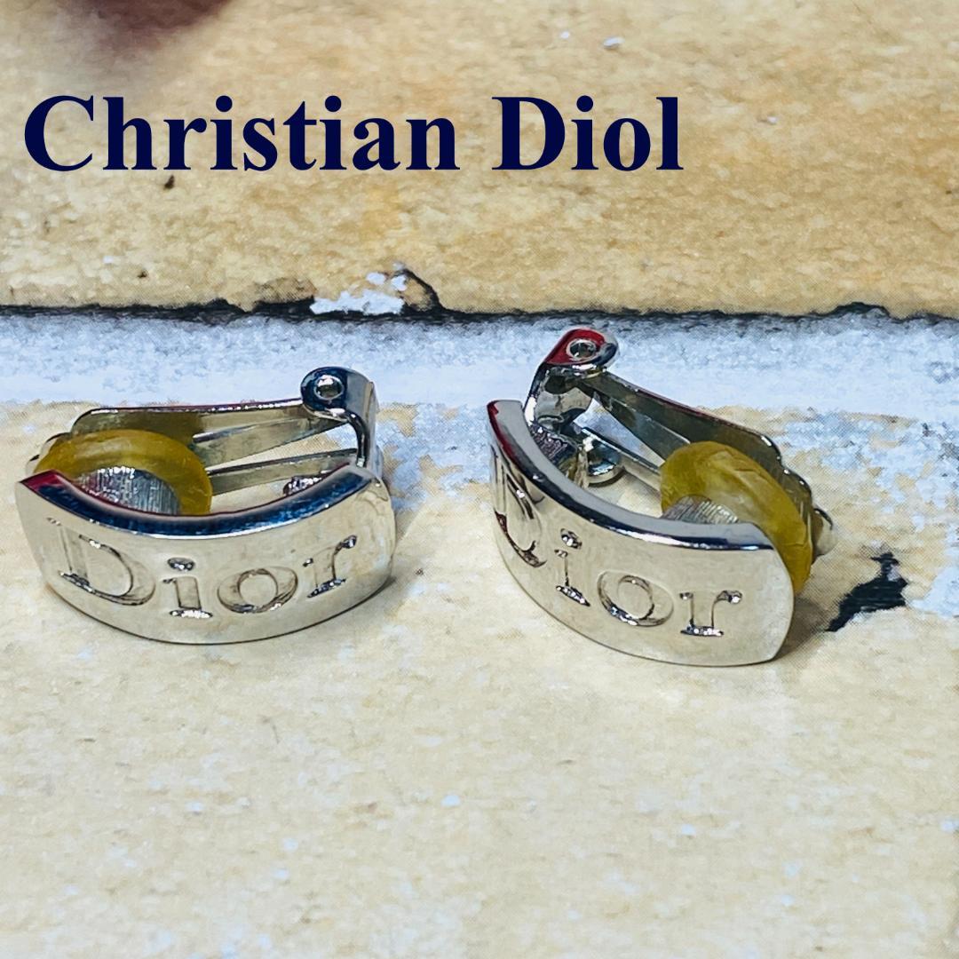 Christian Dior クリスチャンディオール ロゴ入イヤリング シルバー