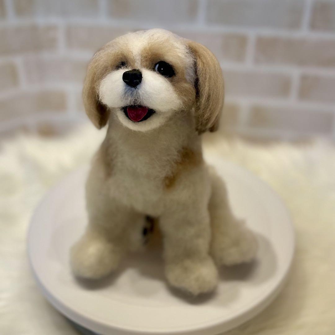 羊毛フェルト　シーズー ネットで注文 ミックス犬/シーズー 】ペットそっくりの羊毛