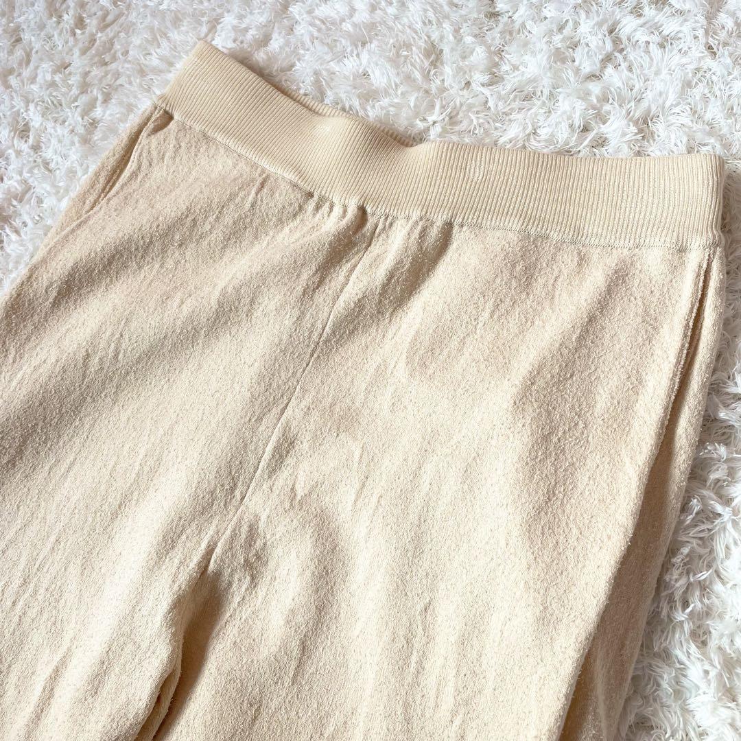 完売 オーラリー ハイゲージニットパイルパンツ 22SS アイボリー 春 M