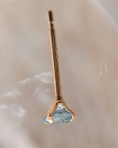 ジュエリーマキ　ブルートパーズ18Kペンダントトップ&18K１粒ピアス