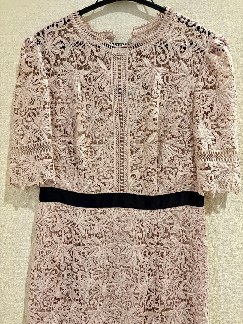 セルフォード】ミックスフラワーレースワンピース ロング ピンク