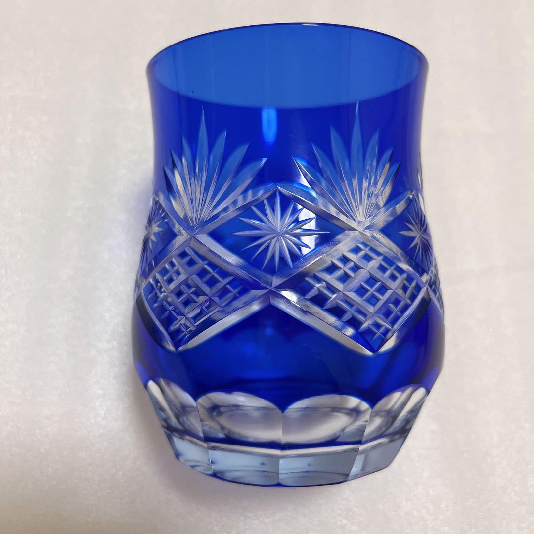 江戸切子 グラス 食器 酒器 茶器 工芸　バイオレットブルー balifitnesscenter.com