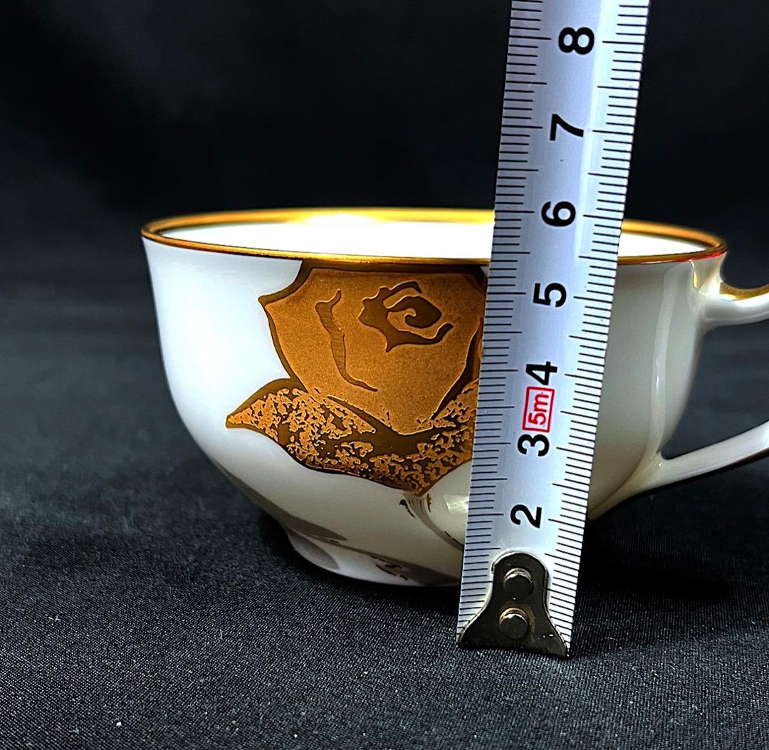 未使用品　大倉陶園 金蝕バラ カップ＆ソーサー　優雅で豪華　01