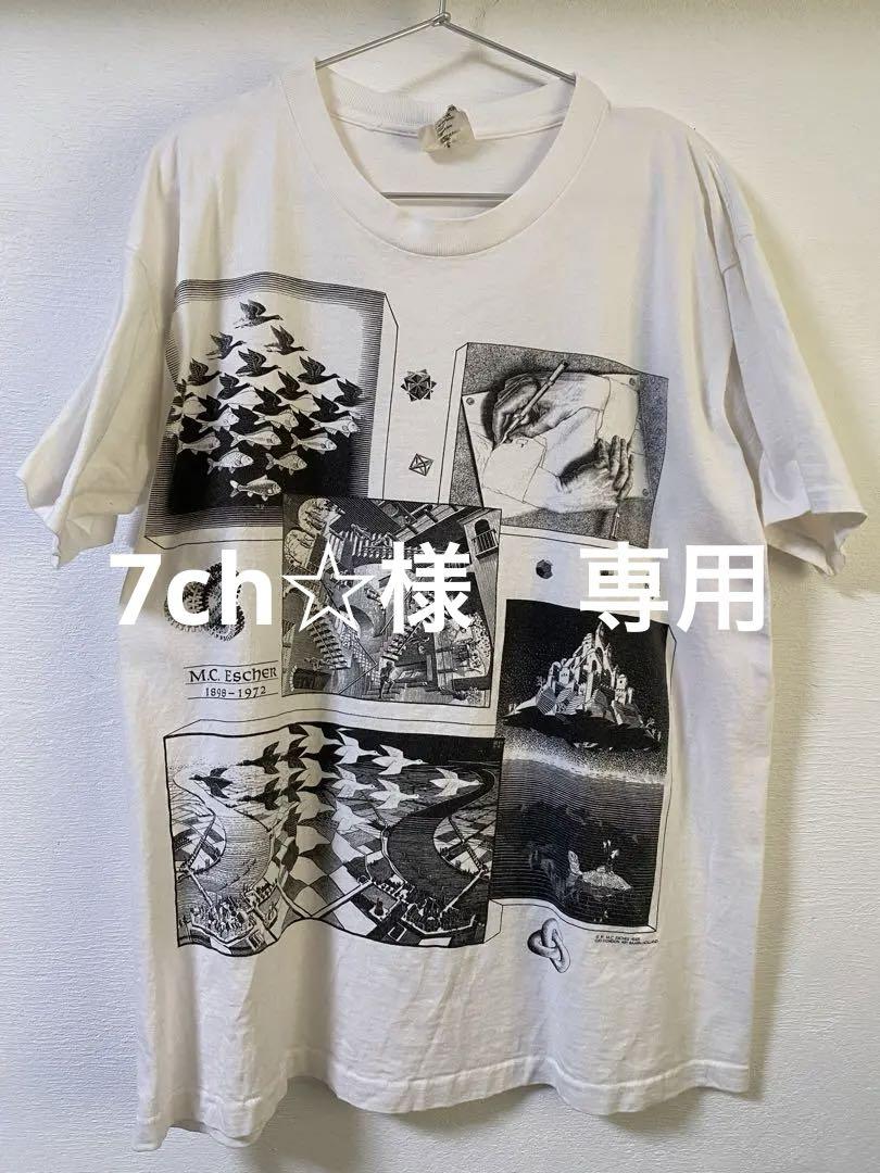 M.C.Escher エッシャー L白 アートTシャツ ヴィンテージ 画像1