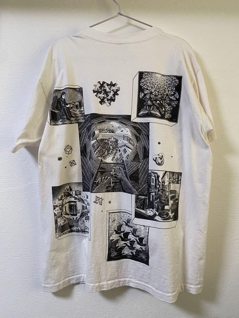 M.C.Escher エッシャー L白 アートTシャツ ヴィンテージ 画像2