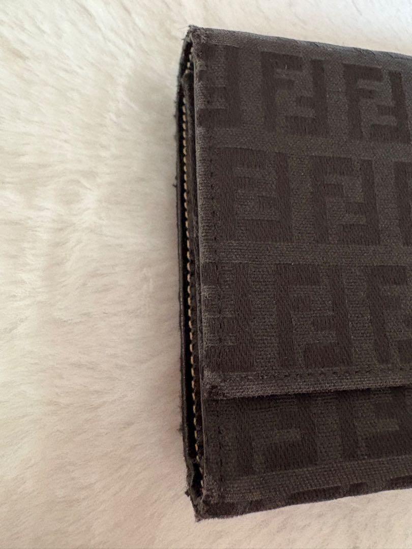【本物保証】 ⠀Fendi 三つ折り財布 ズッカキャンバスミニBLACK正規品 小物 小物