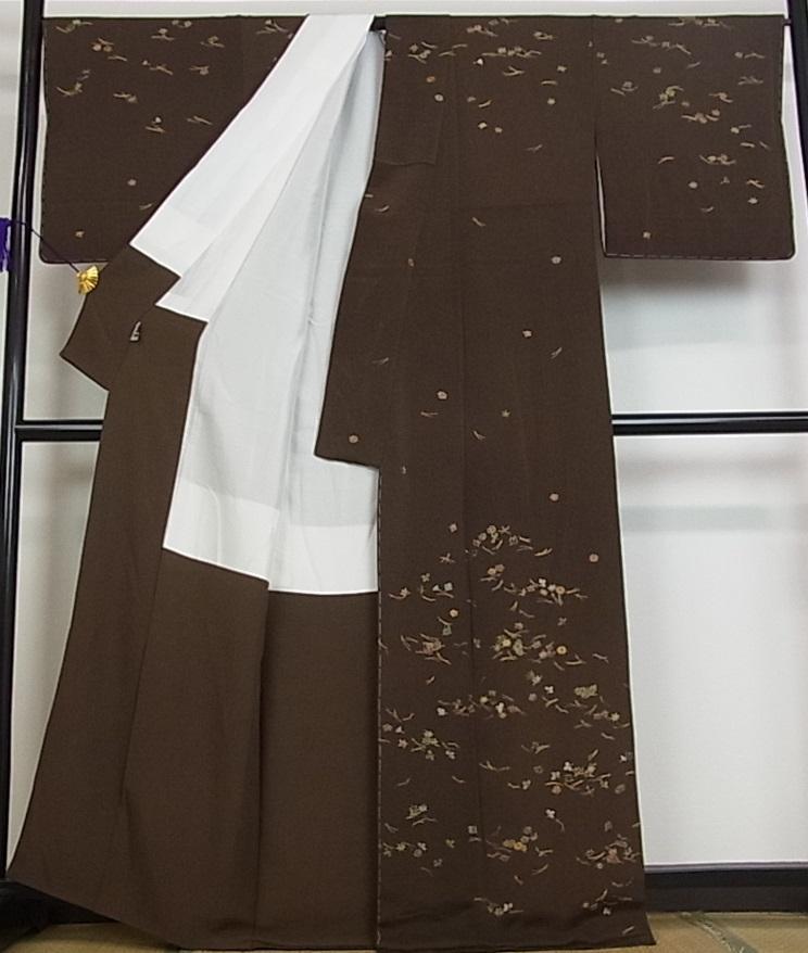 訪問着 金糸 正絹 未使用 m-s5335 Hu4oX-m18348727112 総刺繍 吹き寄せ尽くし 鬼しぼ縮緬 超特価