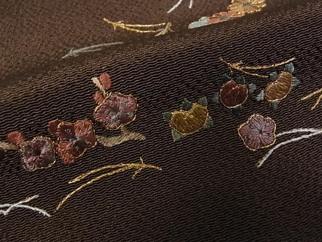 訪問着 金糸 正絹 未使用 m-s5335 Hu4oX-m18348727112 総刺繍 吹き寄せ尽くし 鬼しぼ縮緬 超特価
