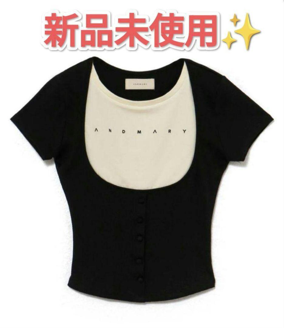 トップス andmary Mary logo tops / black ANDMARY】Mary logo tops