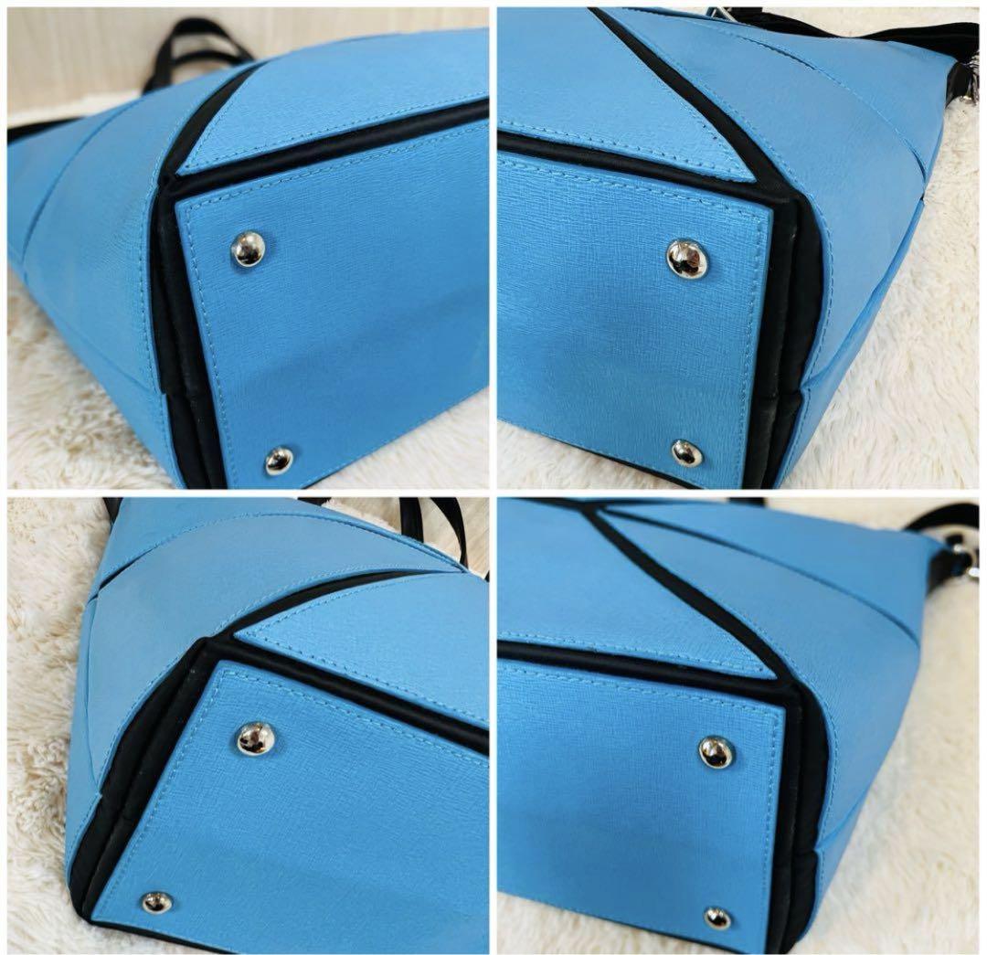 FURLA フルラ  2way トートバッグ レザー ブルー 折り畳み トラベル