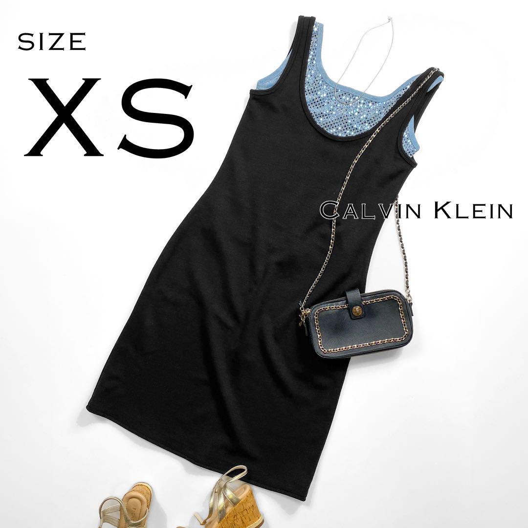 【美品】CalvinKleinカルバンクライン ストレッチウールタンクワンピース