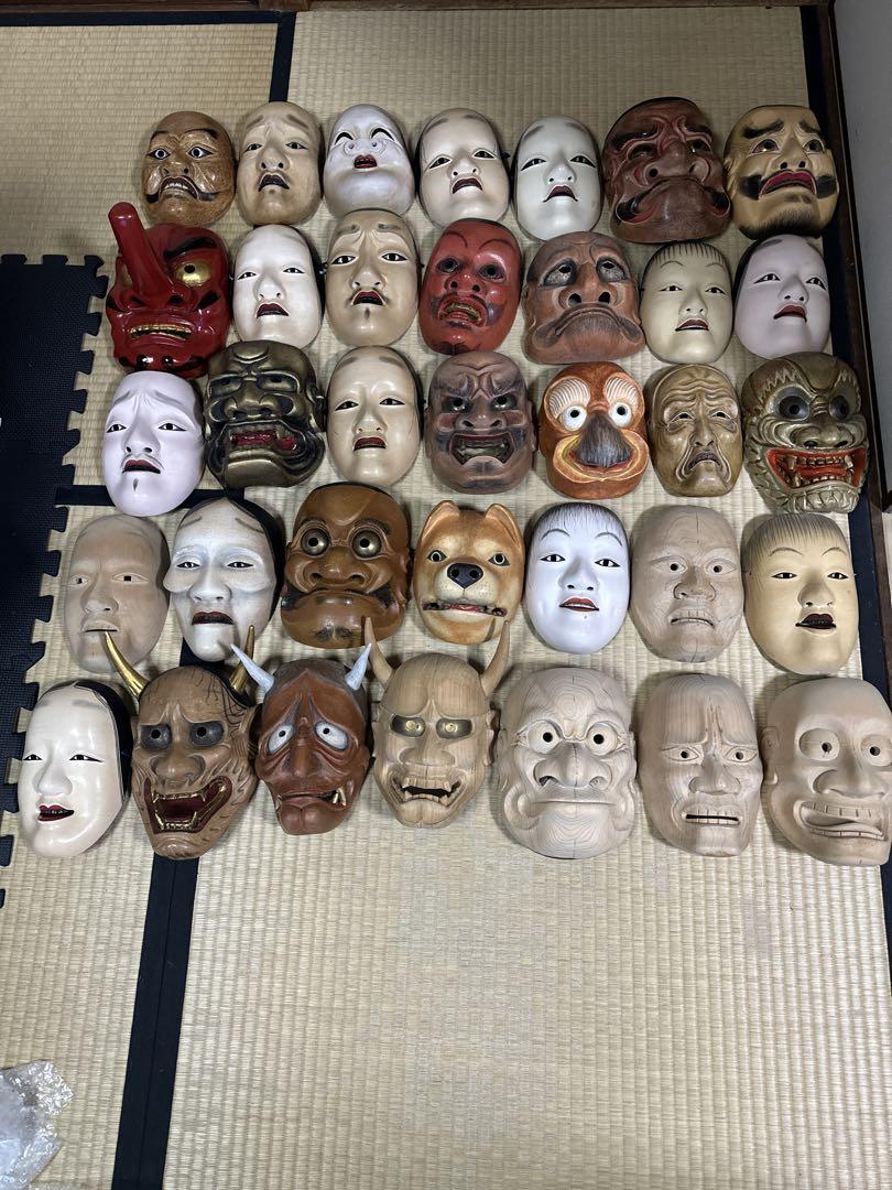 手彫り木製能面35点