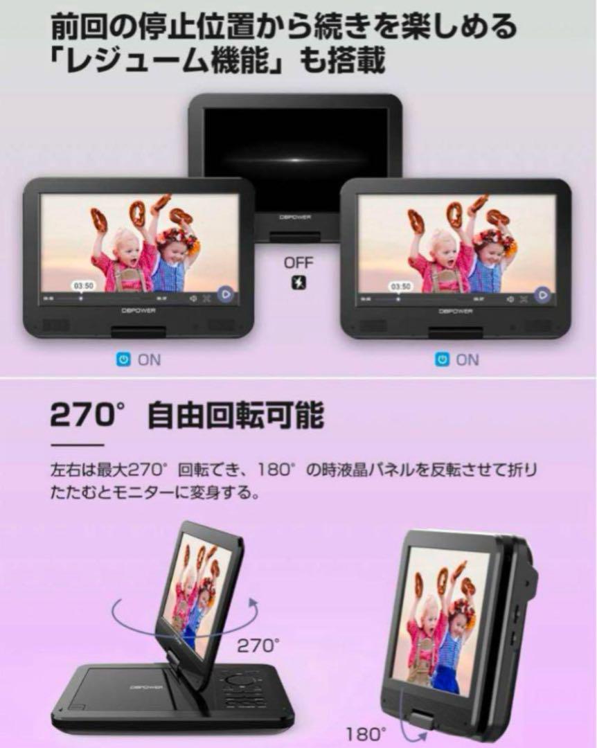 新品⭐️ポータブルDVDプレーヤー 12.5型 車載用ホルダー
