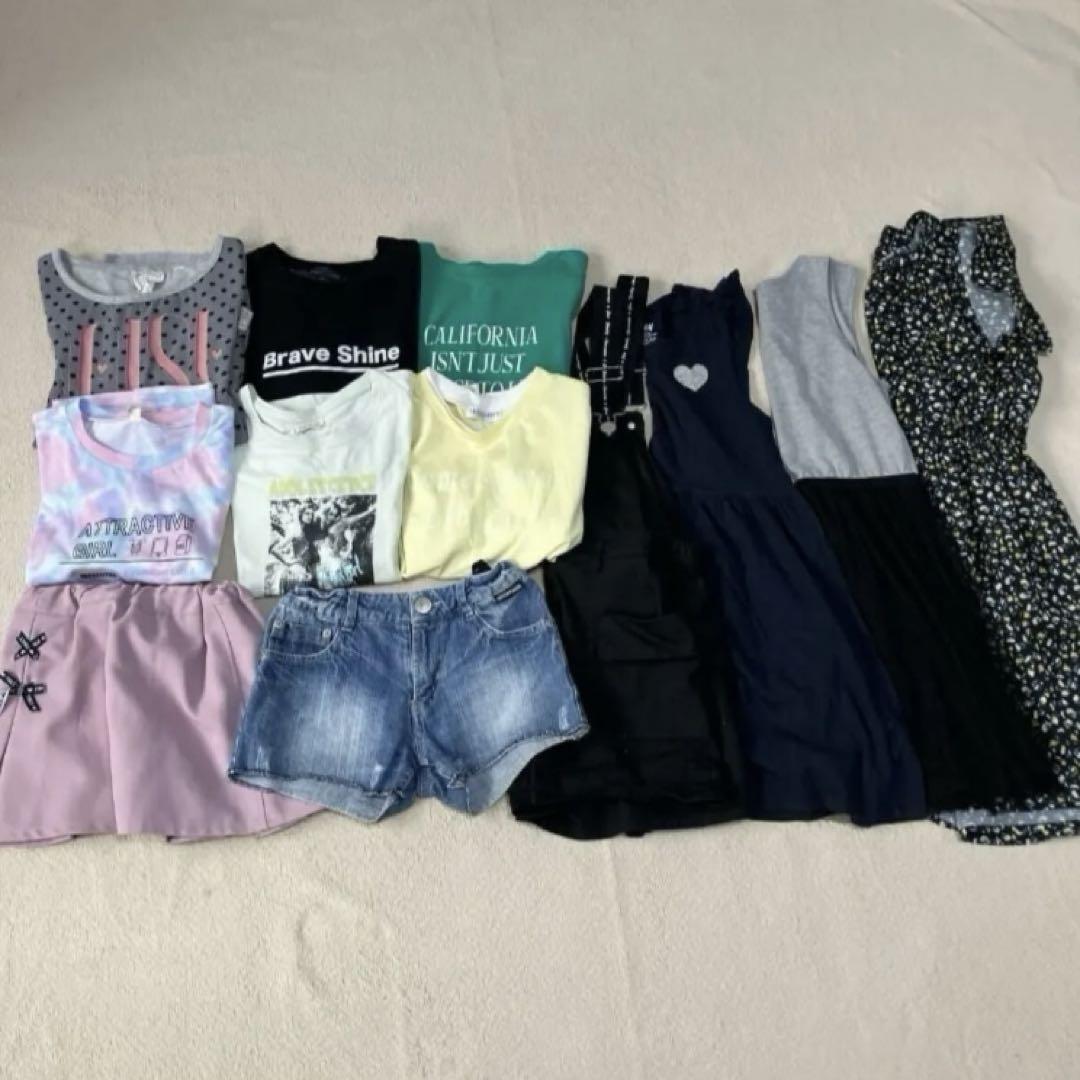 女の子 tシャツ ワンピース ショーパン まとめ売り 130 140 150