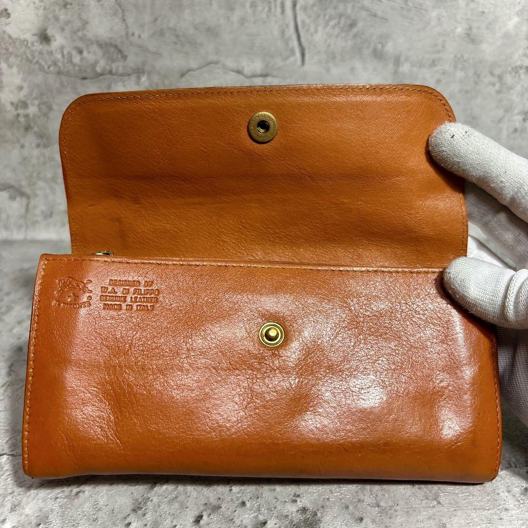 【やっこ！】イルビゾンテ フラップロングウォレット 長財布 レザー 金