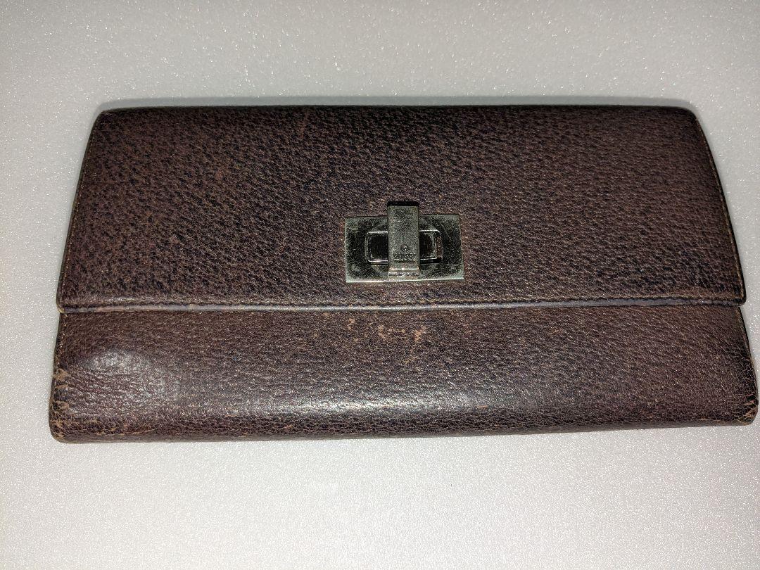 Gucci ブラウンレザー 三つ折り長財布