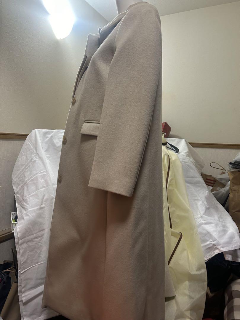 【新品•未使用】【定価38,000】ベージュ ロングコート ウール混合素材