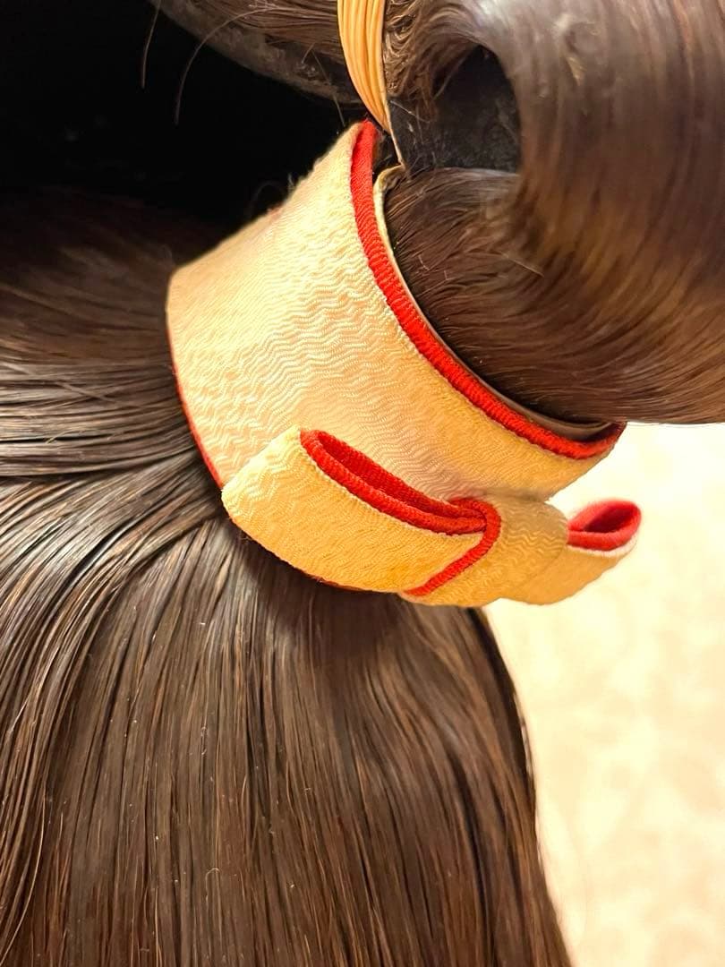 【軽量・人毛仕様】アズマかつら 日本髪|栗色|5号(中)|婚礼・舞台・撮影に 【軽量・人毛仕様】アズマかつら 日本髪|栗色|5号(中)|婚礼・舞台・撮影に