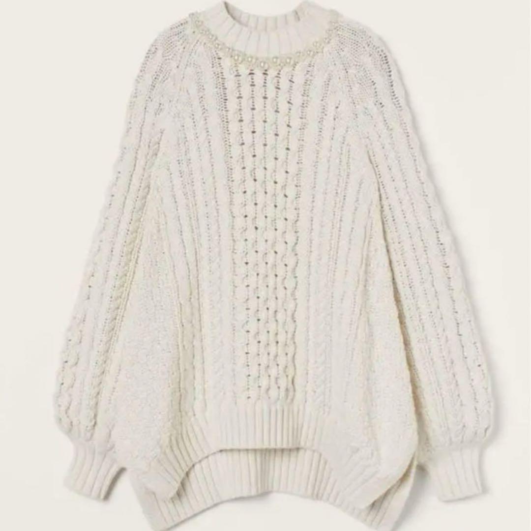 Simone Rocha X H&M HM Chunky-Knit Jumper Cream White Pearl