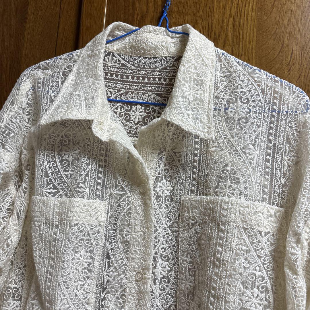 【美品】KBF シアーエンブロイダリーBIGシャツ