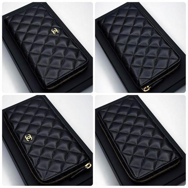 CHANEL - CHANEL マトラッセ ジップウォレット キャビアスキン