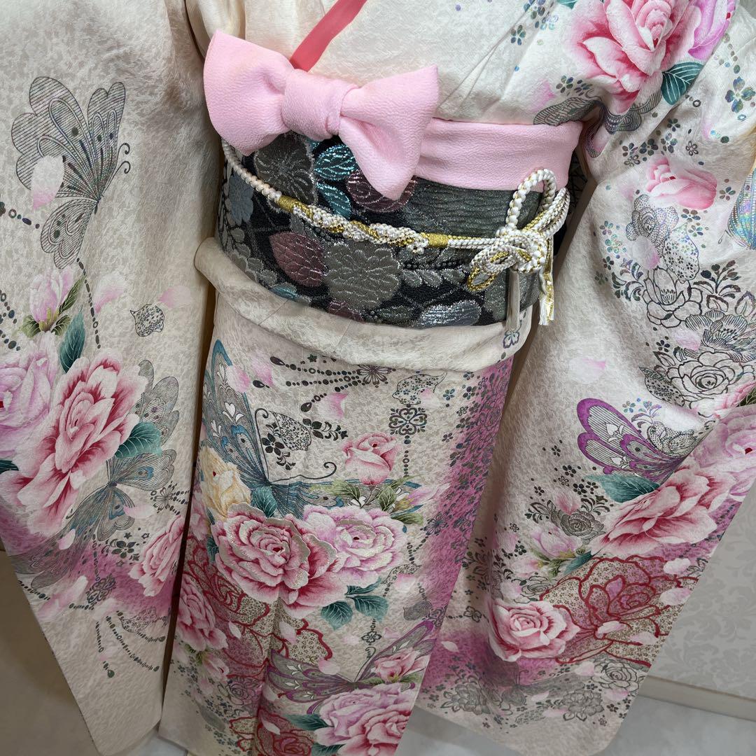 美品 成人式❤️ 振袖フルセット 正絹 ピンク 作家 駒刺繍