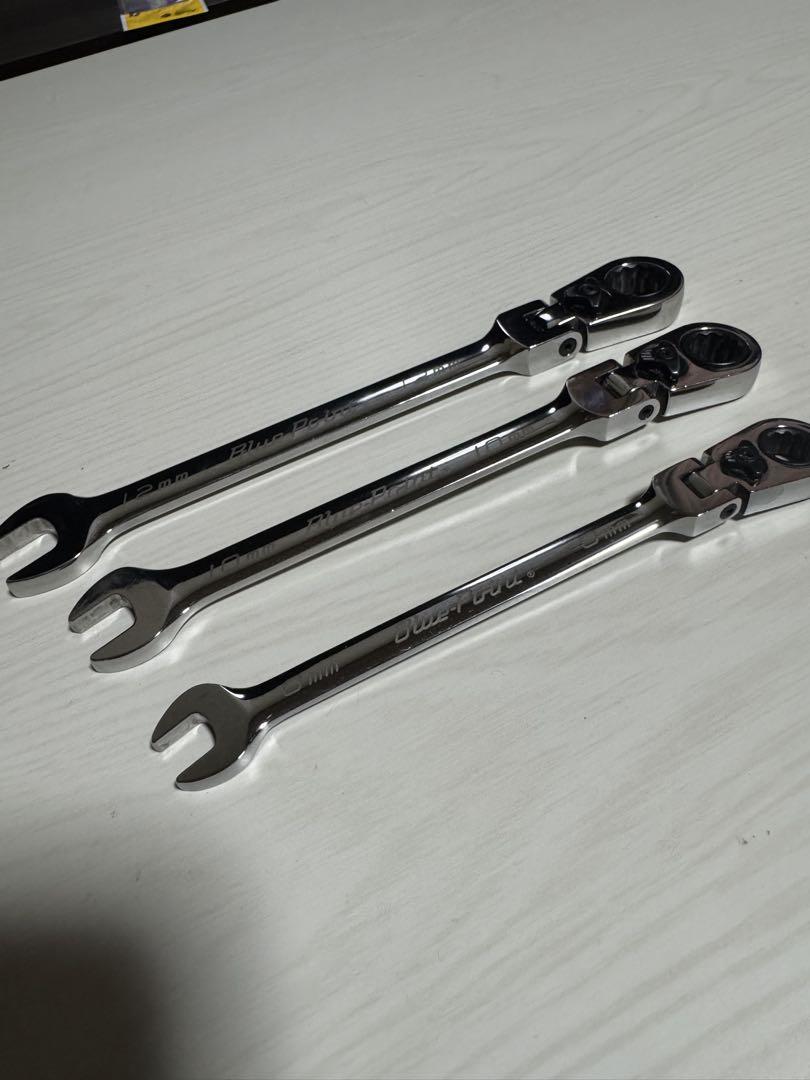 ブルーポイント切替え付きフレックスラチェットメガネ　8 10 12mm 板ラチェ