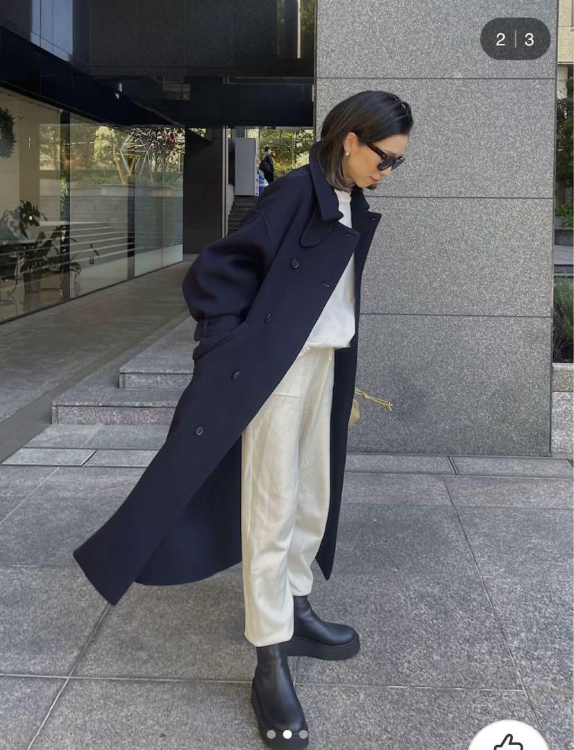 ETRE TOKYO ミリタリーロングリバーコート アウター M ネイビー 美品