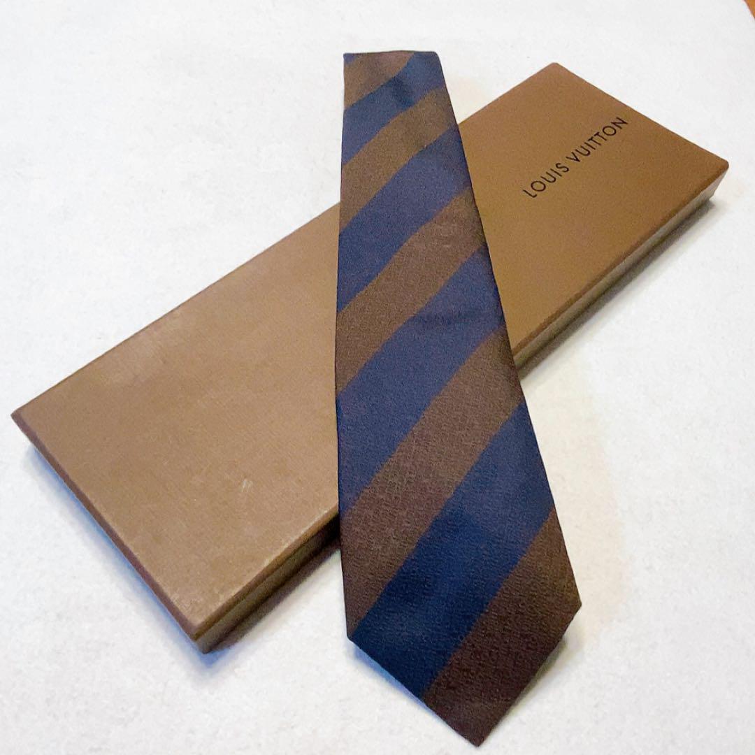 【美品】箱付 LOUIS VUITTON ブラウン ストライプ ハイブランド