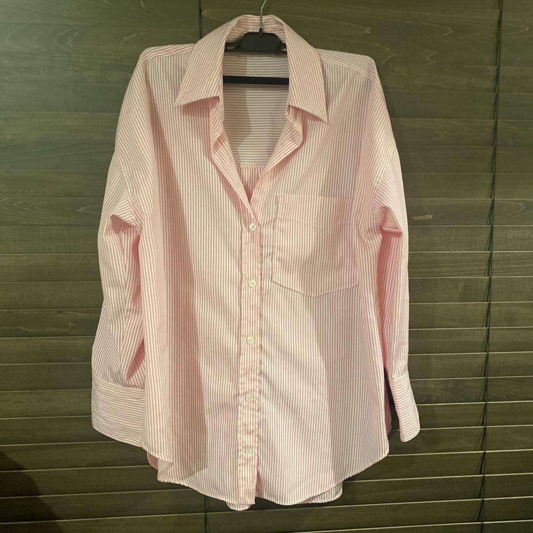 ZARA ピンクストライプ 長袖シャツ Sサイズ - メルカリ
