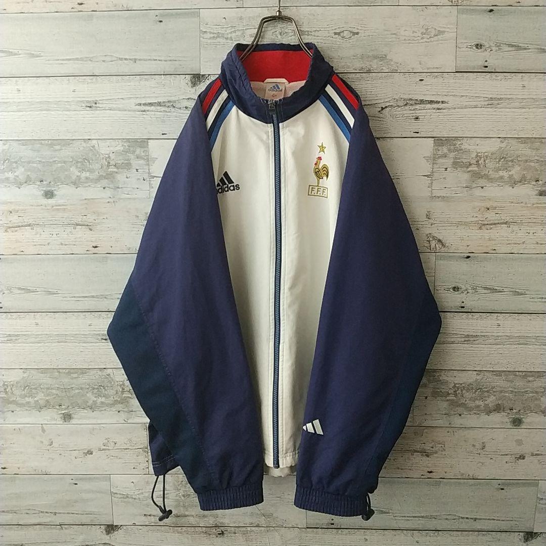 希少☆アディダス フランス代表 刺繍ロゴ エンブレム トラックジャケット XL アディダス 超目玉商品
