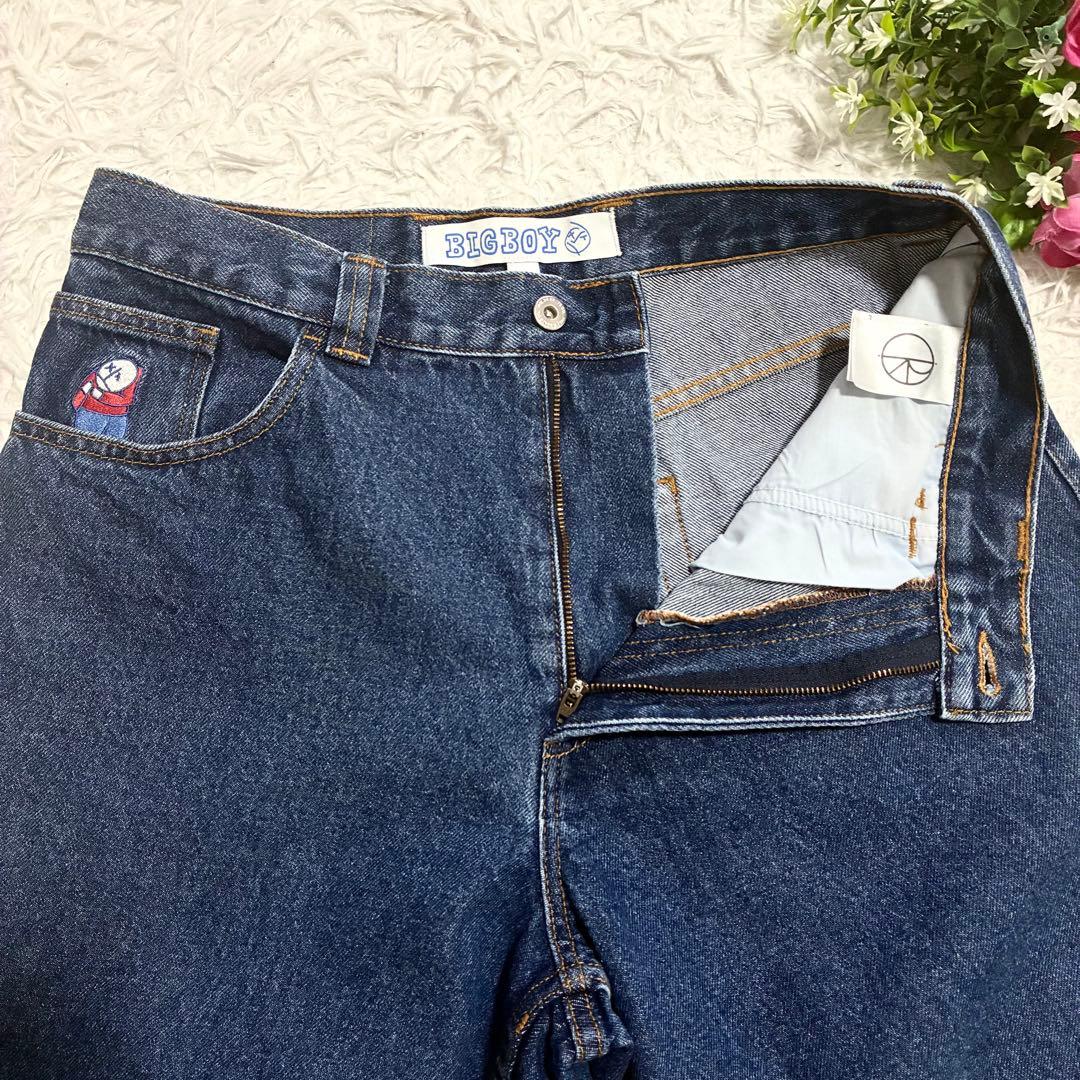 【POLAR SKATE CO】BIG BOY デニムハーフパンツ 刺繍ロゴM 【POLAR SKATE CO】BIG BOY デニムハーフパンツ 刺繍ロゴM