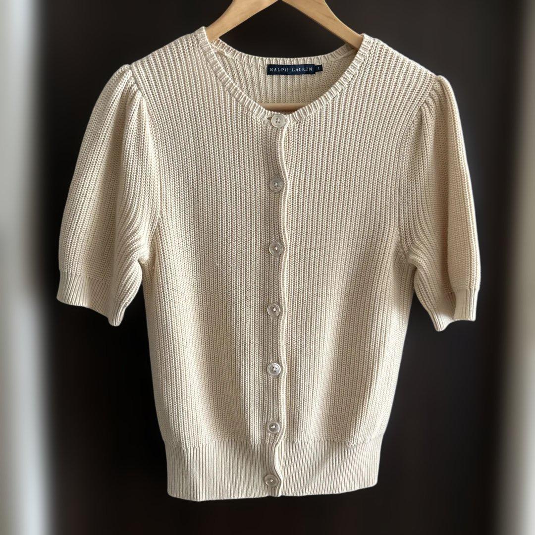 ラルフローレン　アイボリー半袖ニット POLO RALPH LAUREN - POLO Ralph Lauren 半袖ケーブルニット