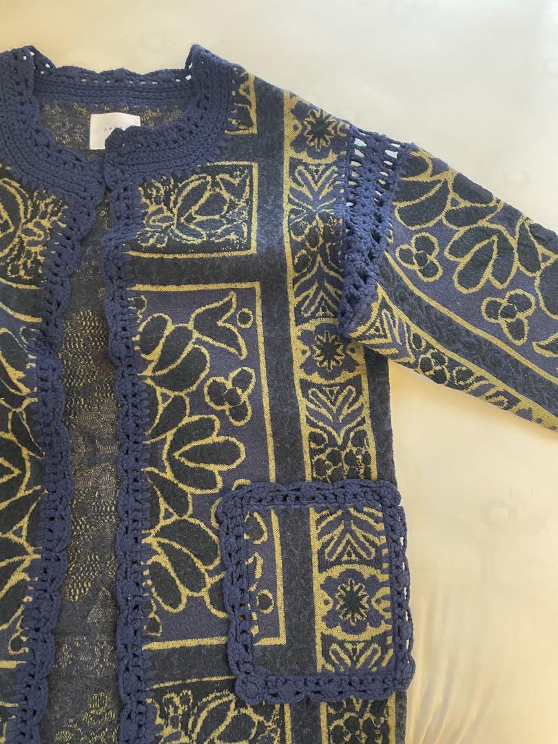 ジャケット・アウター AMERI VINTAGE RUG PATTERN KNIT JACKET