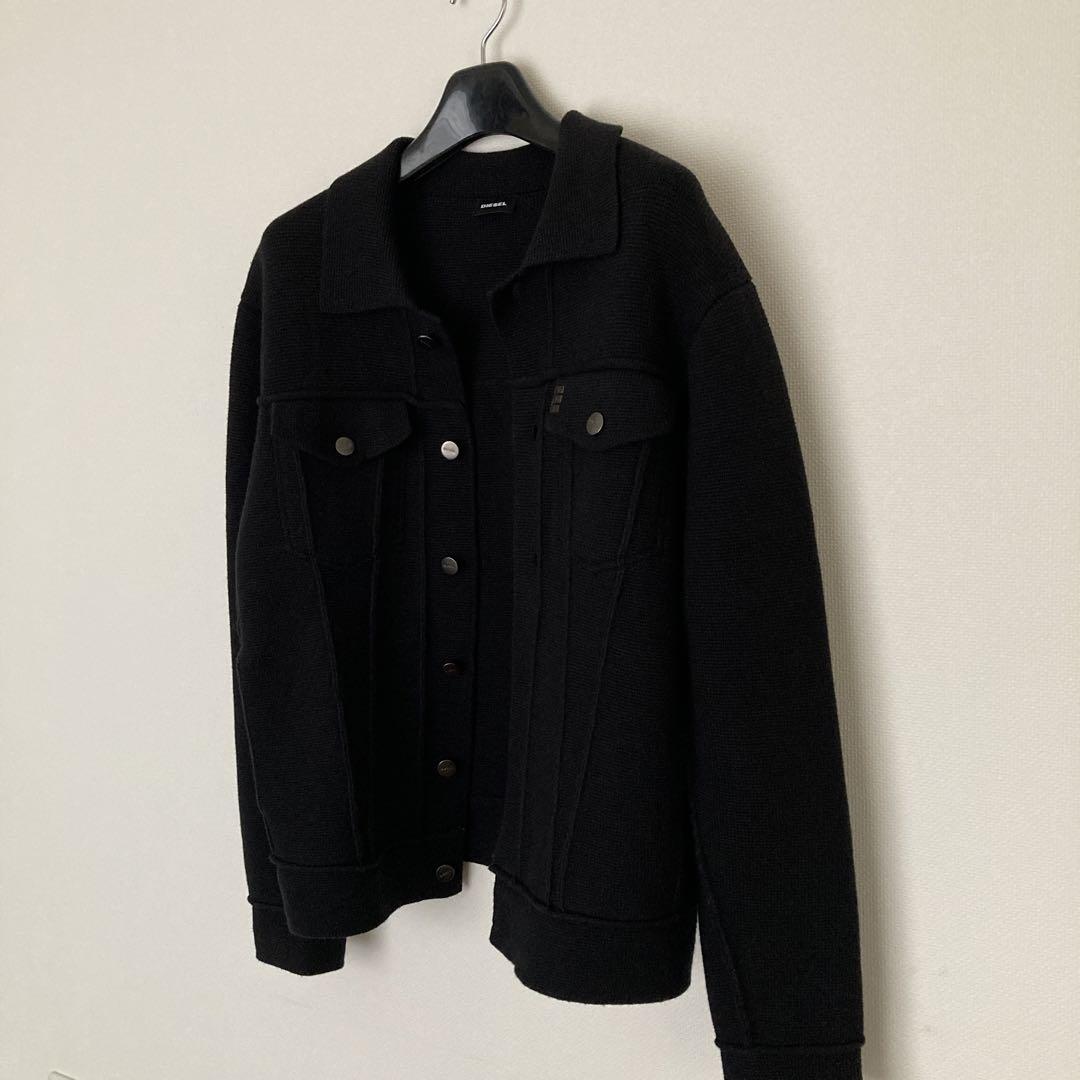 タグ付き新品!DIESEL ディーゼル 肉厚ニットブルゾン ブラック M