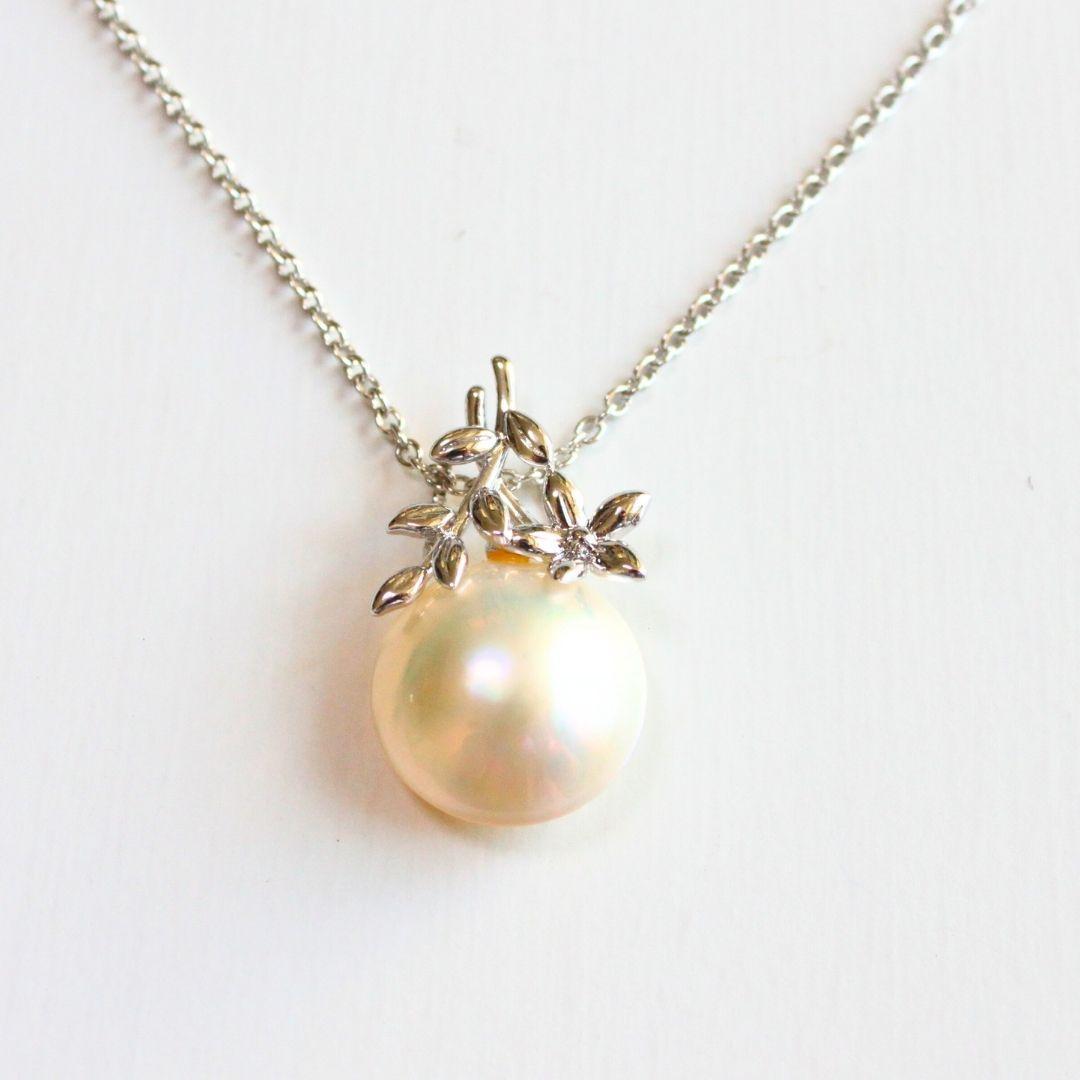 【美品】TASAKI タサキ マベパールシルバーネックレス