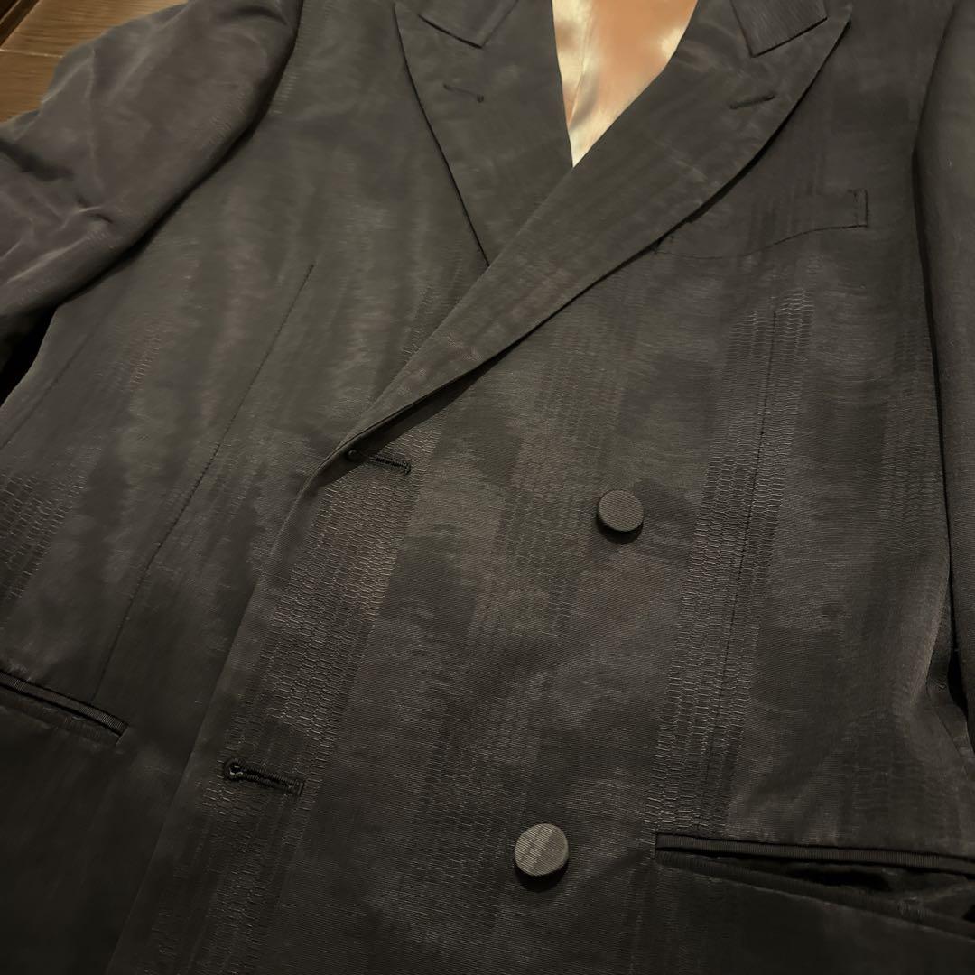 GUCCI グッチ　ダブルスーツ　クロコ調　スーツ　ブラック　ジャケット