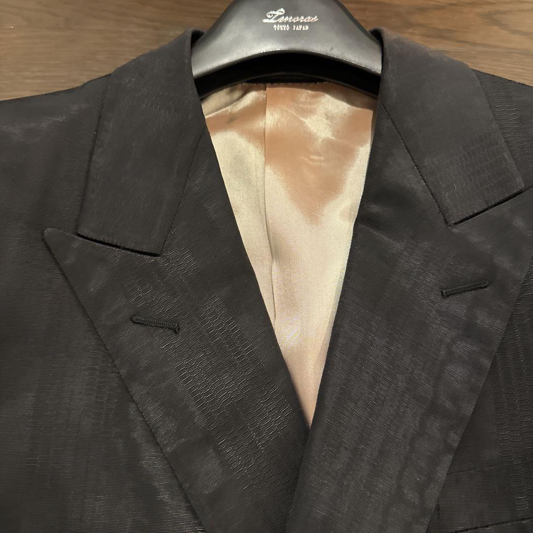 GUCCI グッチ　ダブルスーツ　クロコ調　スーツ　ブラック　ジャケット