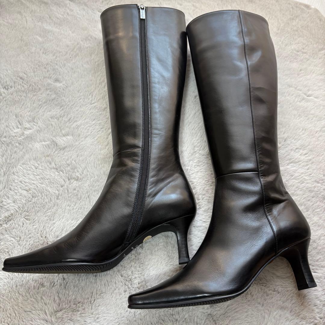 【極美品】REGAL ポインテッドトゥ ロングブーツ ブラック 【極美品】REGAL ポインテッドトゥ ロングブーツ ブラック